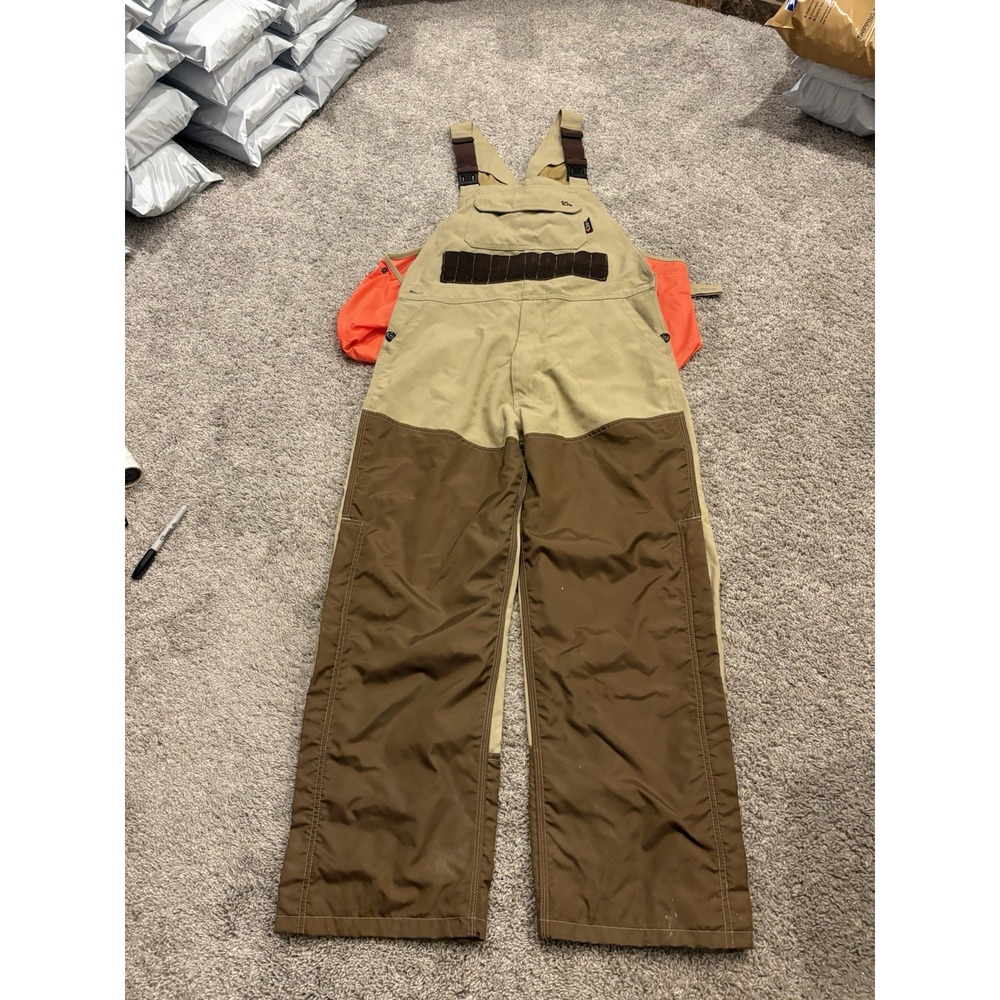 10X Overalls Mens Large Cordura Plus Hunting Bibs Overalls W Game Pouch RARE VTG
